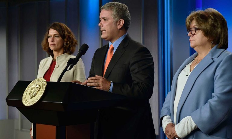 El presidente Dueu y las ministras de Interior y de Justicia