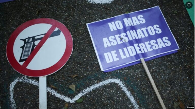 Asesinatos defensores humanos Colombia 2022