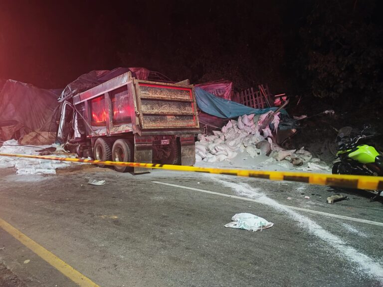 Vehiculo de carga arrolló a bus