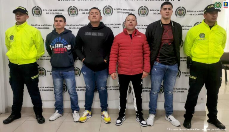 Los cuatro procesados fueron capturados por uniformados de la Sijin en Bogotá-