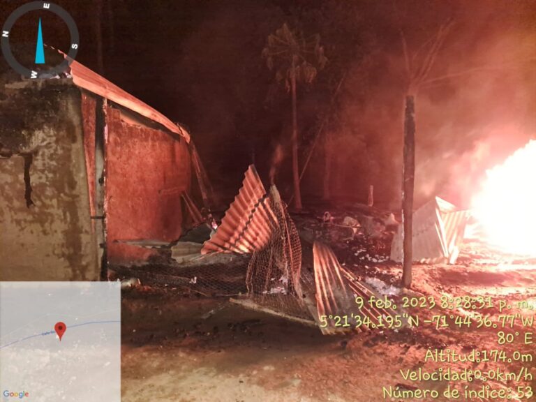 Incendio en vivienda de san Luis de Palenque