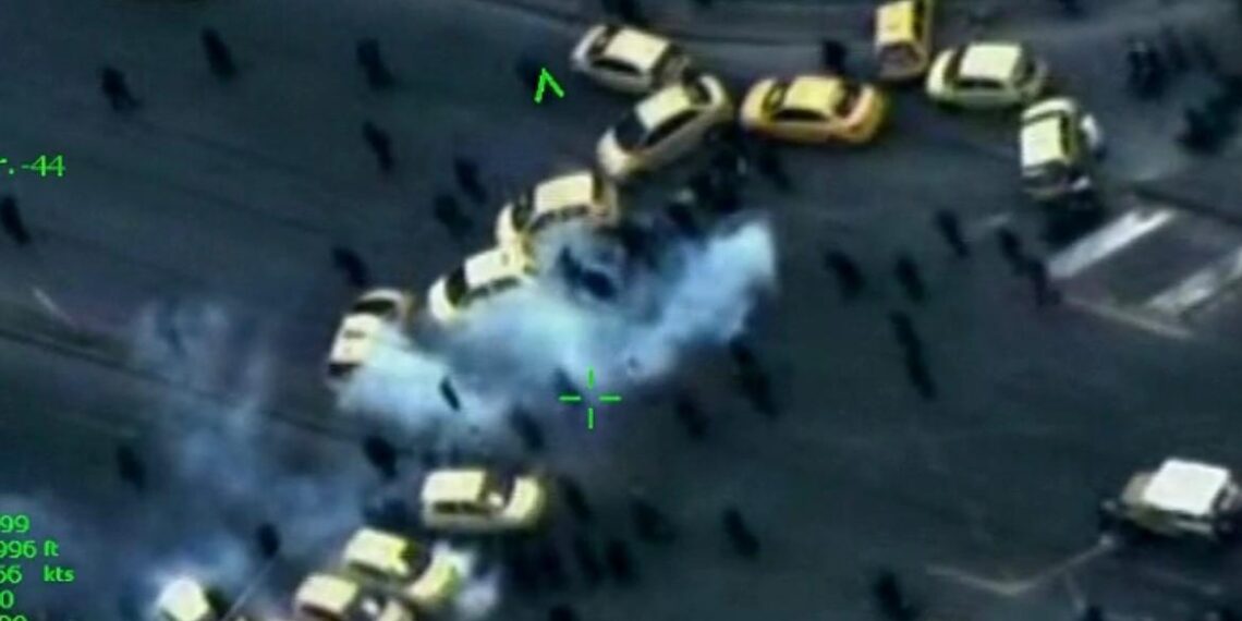 Fuerza Aérea monitoreo desde el aire el apro de taxistas en Villavicencio