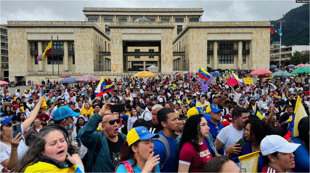 La oposición venezolana salió el domingo a apoyar la candidatura de Edmundo González y a la líder del movimiento vente Venezuela, María Corina Machado. [Foto: Karen Sánchez, VOA]