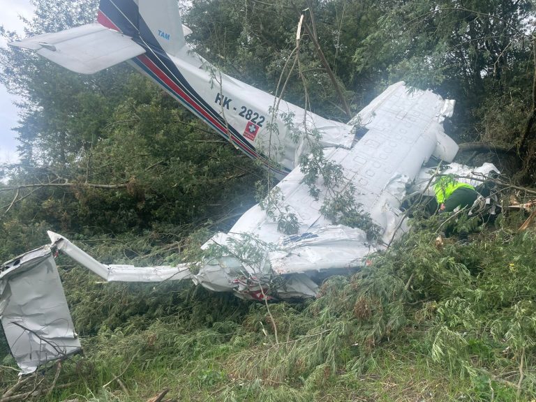 Avioneta accidentada en Chia