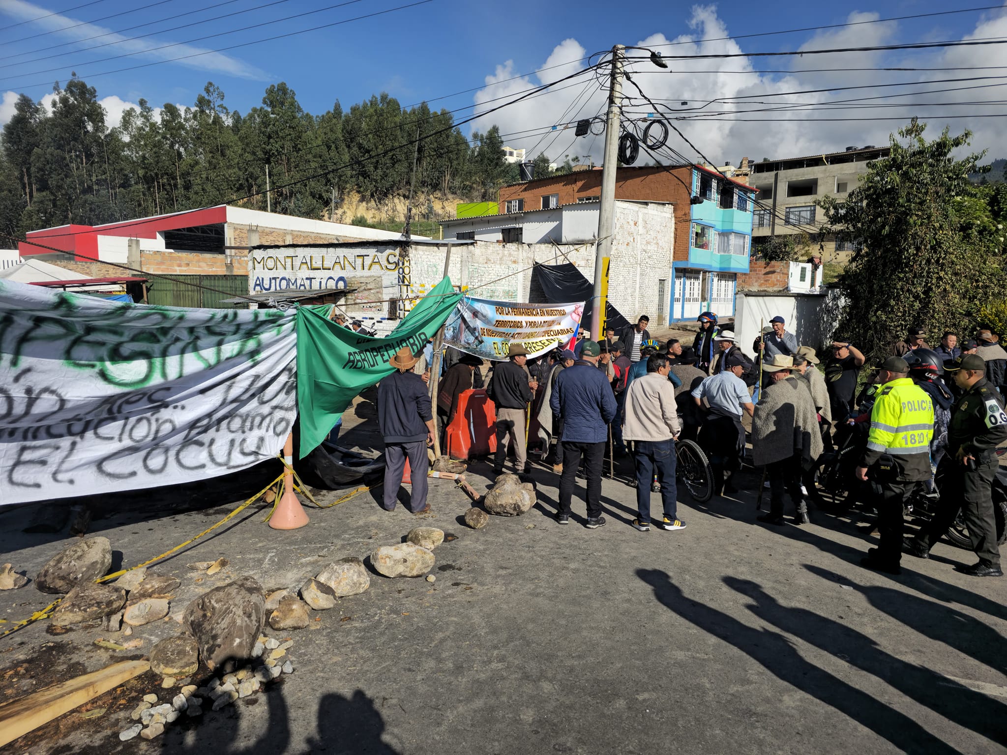 Bloqueo campesino en Paipa