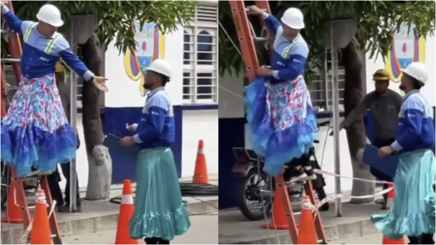 Operarios de la luz en falda