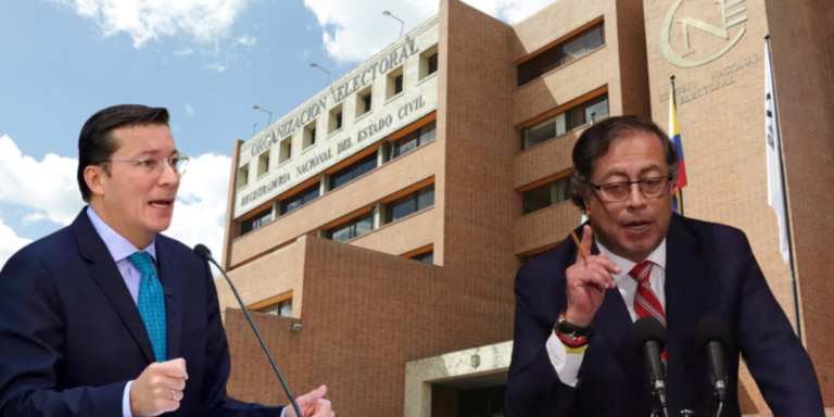 Registrador Hernán penagos y presidente Gustavo Petro