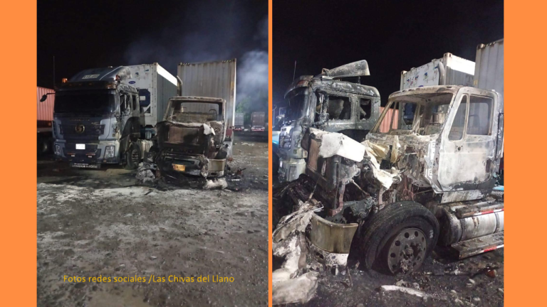 Tractomulas incineradas en Valle del Cauca