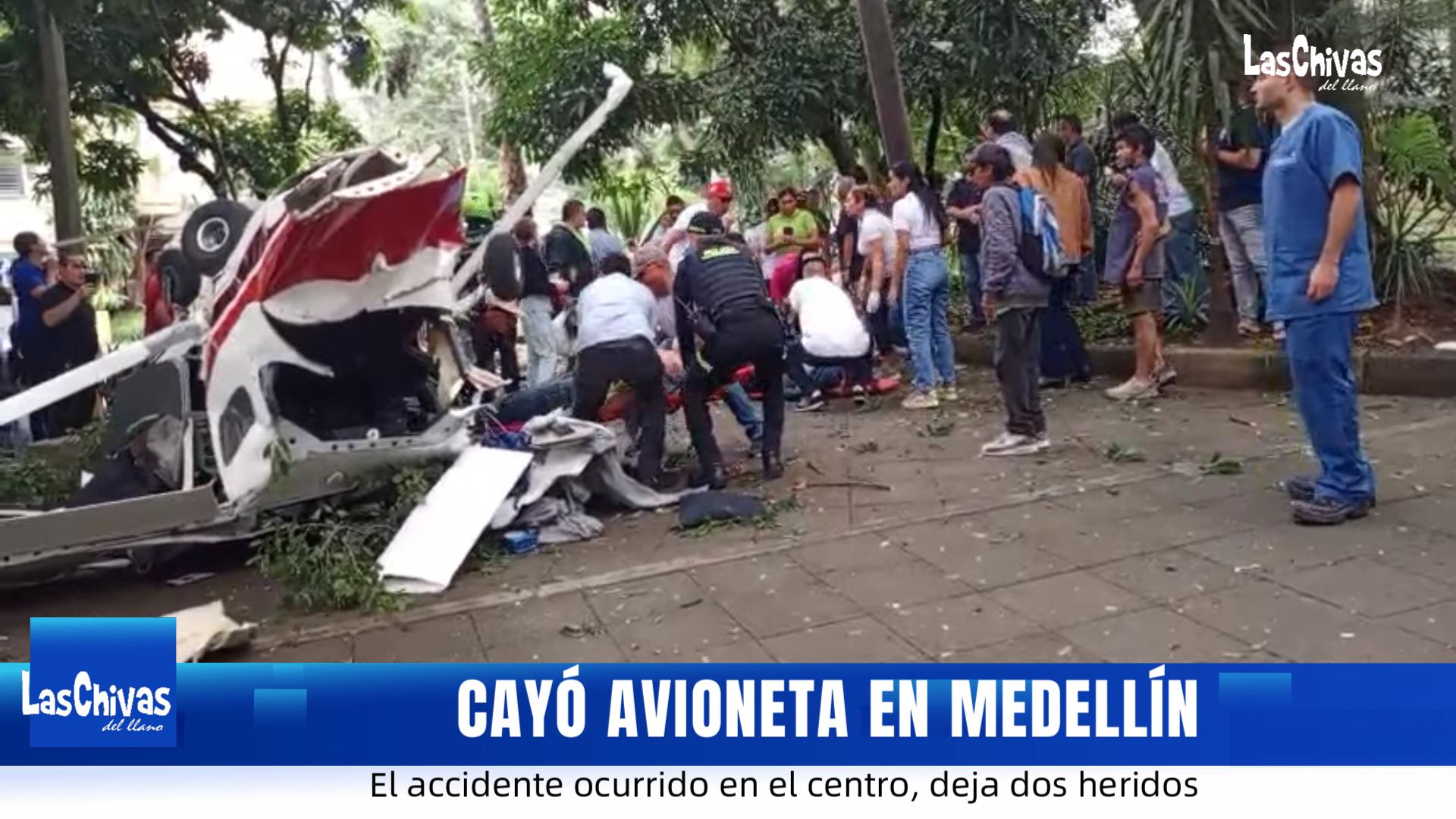 Avioneta se desploma en Medellín: Grave accidente aéreo en Laureles-Estadio deja dos heridos
