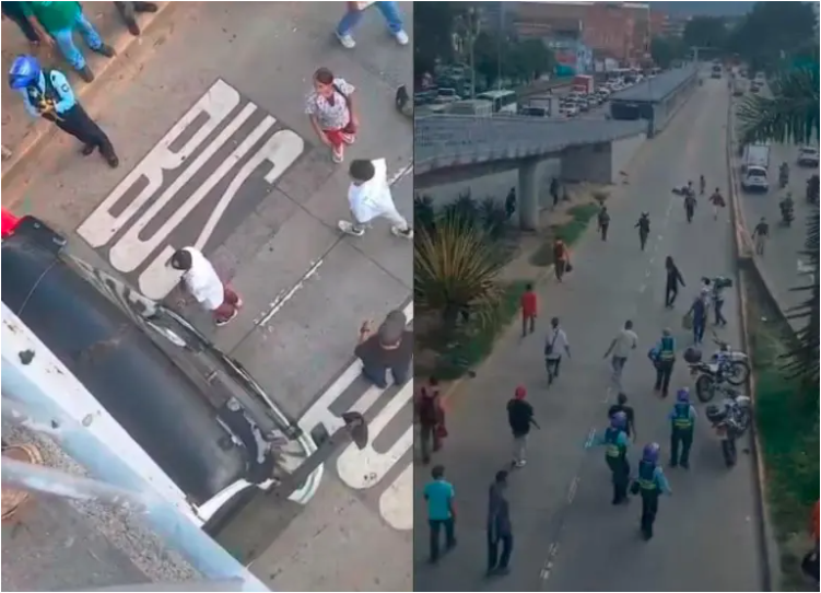 Habitante de calle arrollaod por bus en Medellín