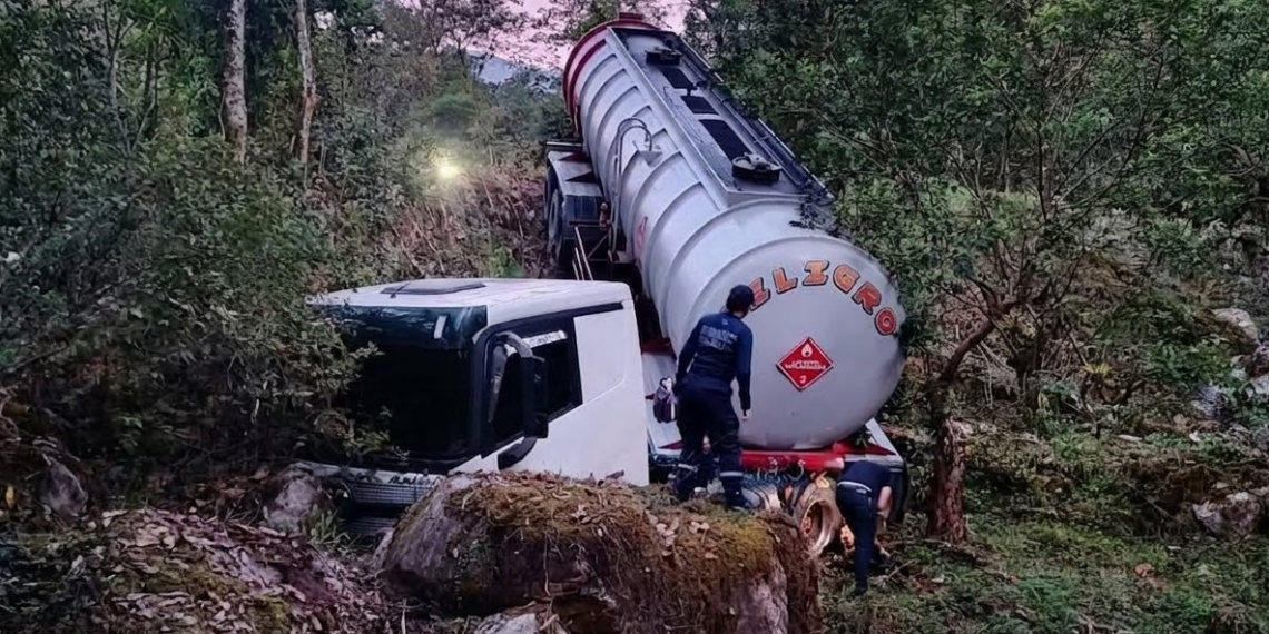 Accidente en la vía del Cusiana: Camión cisterna se accidentó en el sector de Curisí